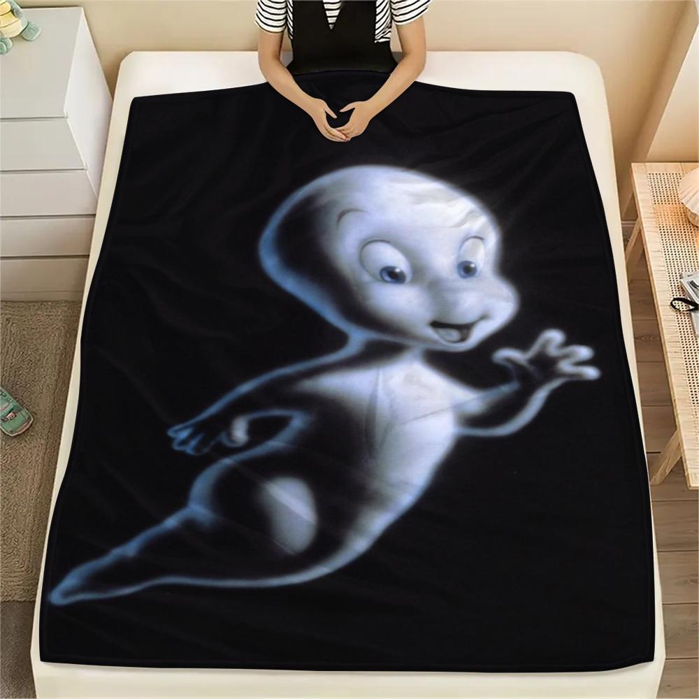 Casper Print Flannel Blanket, High quality Comfortable for All Seasons, Home Decor, Warmth and Comfort, Perfect for Christmas Gifts
