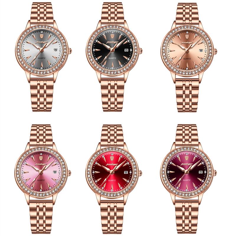 2024 Новые трендовые женские часы со светящимся водонепроницаемым календарем, автоматические часы, украшенные бриллиантами, женские ультратонкие часы