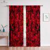 Rose Flower Curtains Warm Romantic Retro Red Curtains Window Decoration To Block Privacy Bedroom Kitchen Living Room Curtains