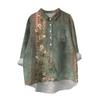 Women's Shirt Blouse Long-sleeved With Buttons Print Casual Hem Irregular Shirt Collar Top