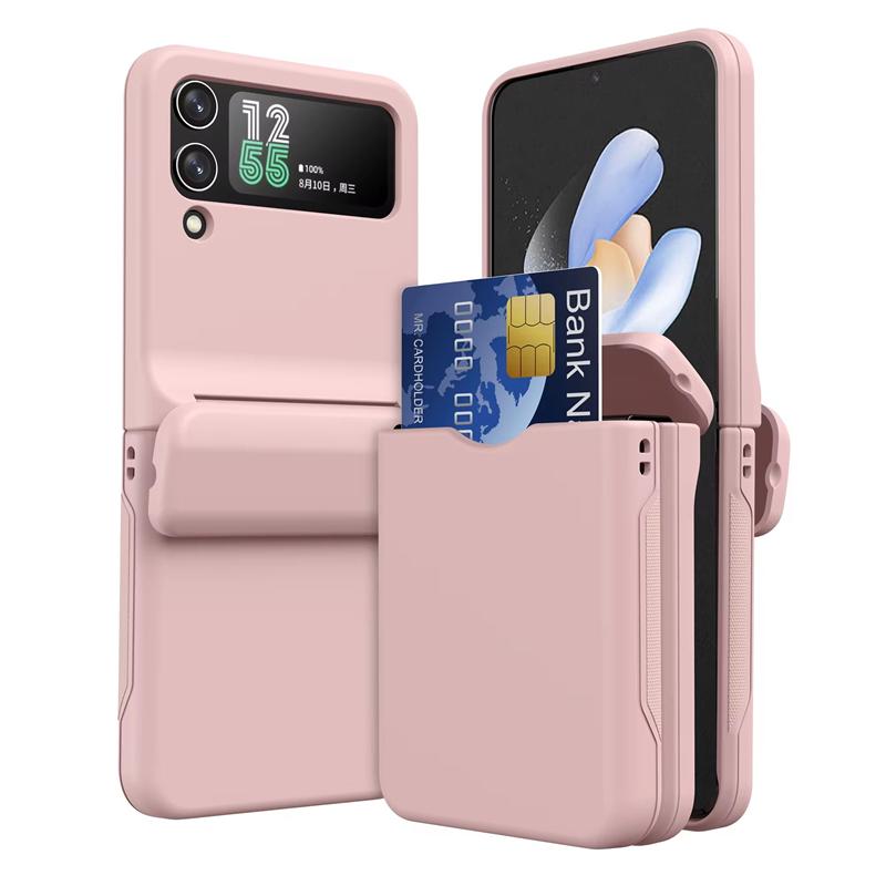 Luxury Folding Full Package Hinged Phone Case For Samsung Galaxy Z Flip 6 5 4 3 Insert Card Frosted Protective Case For Z Flip 7