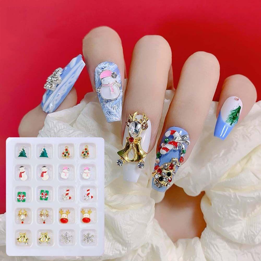 20Pcs/set Nail Supplies Christmas Nail Decorations Christmas Nail Accessories Manicurist
