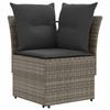 Garden Armchair Sofa with Corner Sofa 2 Pieces Gray and Dark Gray