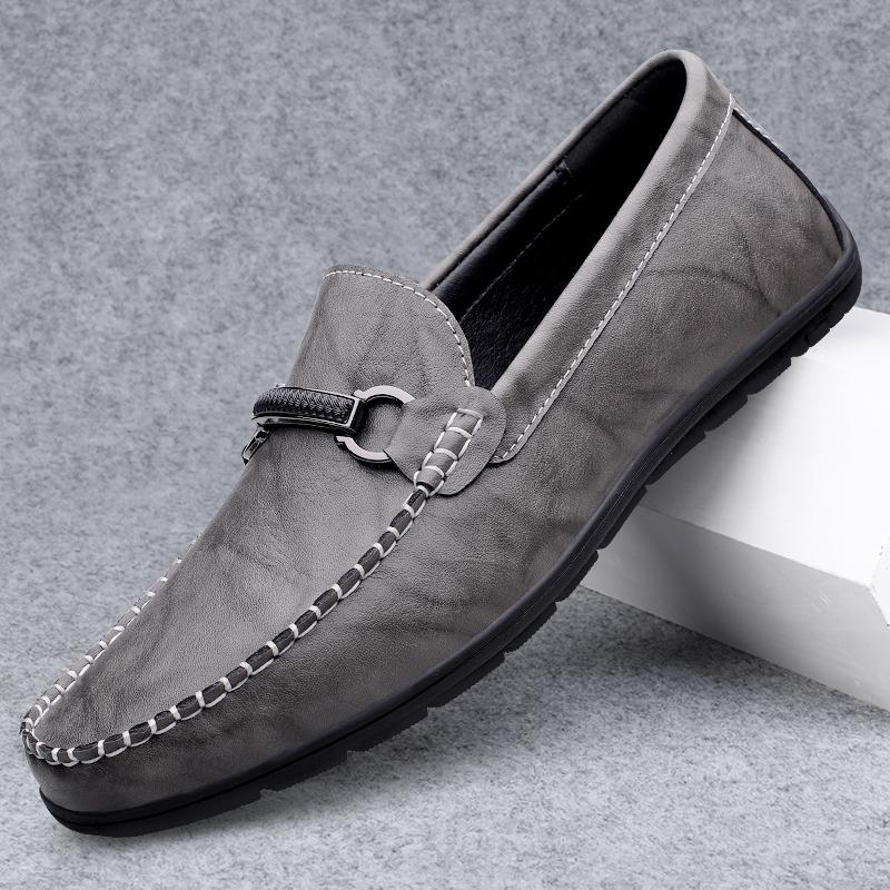 Elegantes Leather Male Slip On Footwear Office Formal Flats Wedding Party Mens Dress Shoes Breath Driving Lazy Loafers Moccasins