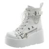 Fashion 9CM Women's High Platform Motorcycles Boots Winter Heels Puck Style Ankle Boots Female Chunky Sneakers Autumn Spring Shoes Woman