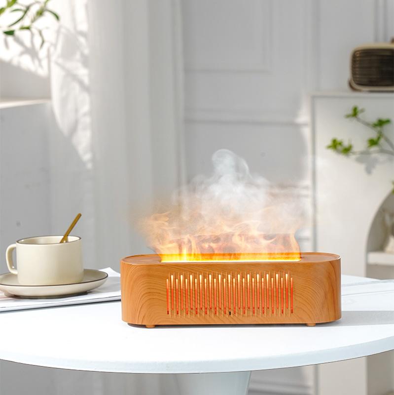 Ультразвуковой диффузор для эфирных масел 2-в-1 и красочные ночные светильники с имитацией пламени, USB-увлажнитель воздуха с мелким распылением для дома, офиса, подарок