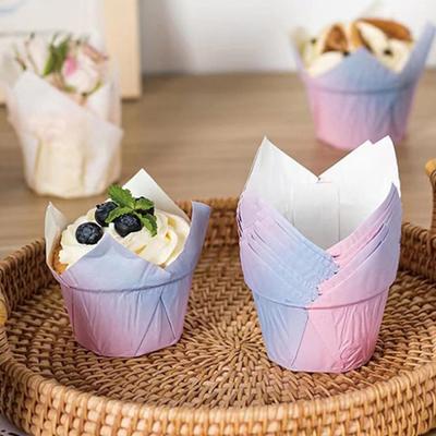 100 шт., чашки для кексов, легкие градиентные цвета, вкладыши для выпечки тортов, универсальные чашки для кексов для свадеб, дней рождения, вечеринок