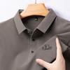 Высококачественная бесшовная мужская рубашка поло с длинными рукавами, деловая повседневная мужская футболка с контрастными цветными лацканами