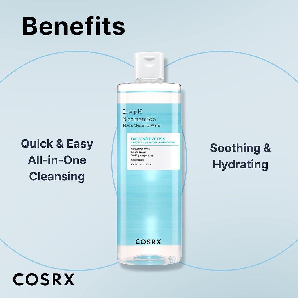 COSRX Мицеллярная очищающая вода с ниацинамидом и низким pH, 400 мл