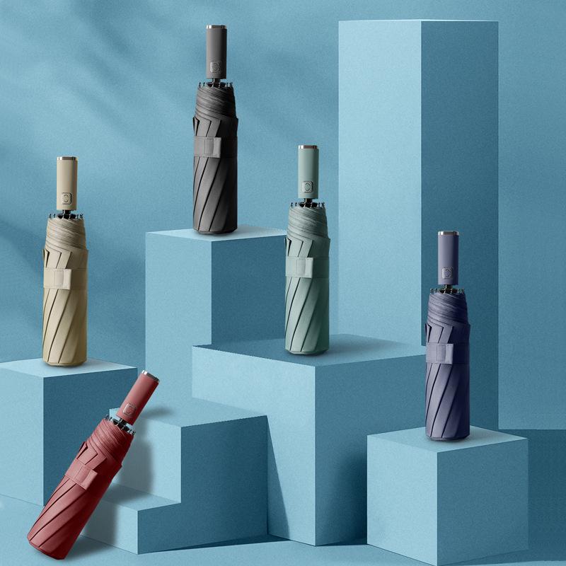 Men's Minimalist Nordic-Style Fully Automatic Folding Umbrella for Rain or Shine