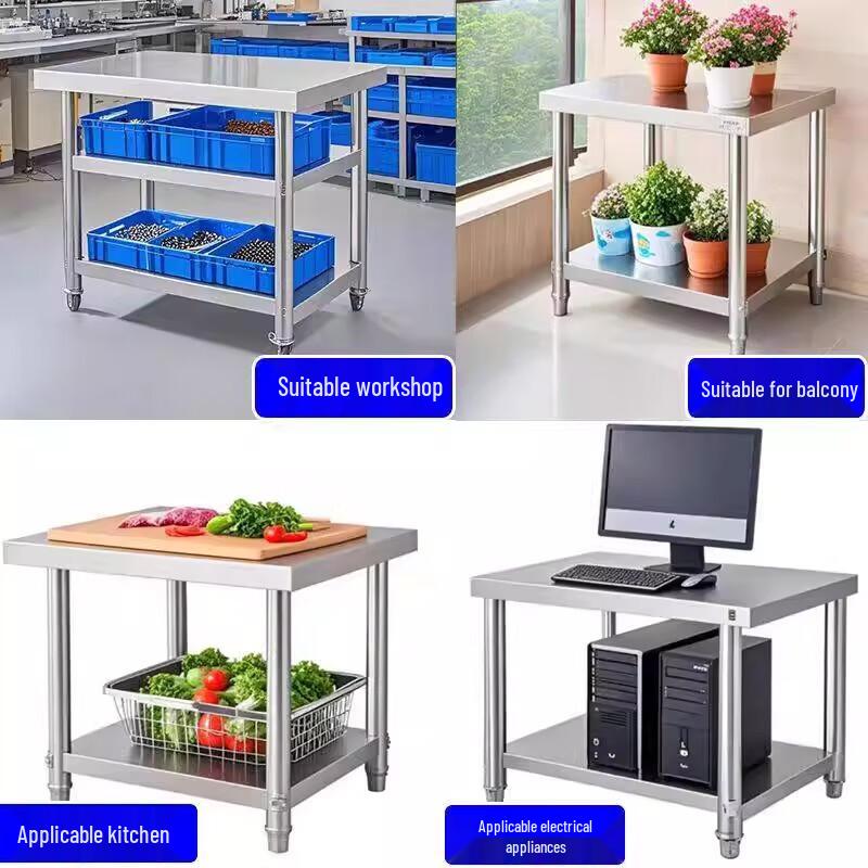 Двухслойный верстак из нержавеющей стали