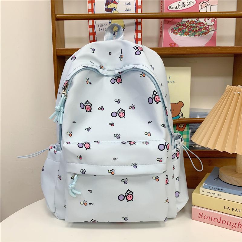 Schoolbag new Japanese-style cute girl's backpack, haha fun lightweight backpack, versatile for students, middle and high school students