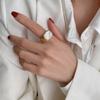 Кольцо квадратное из титановой стали Chi Hang Jewelry, в золотом и белом исполнении