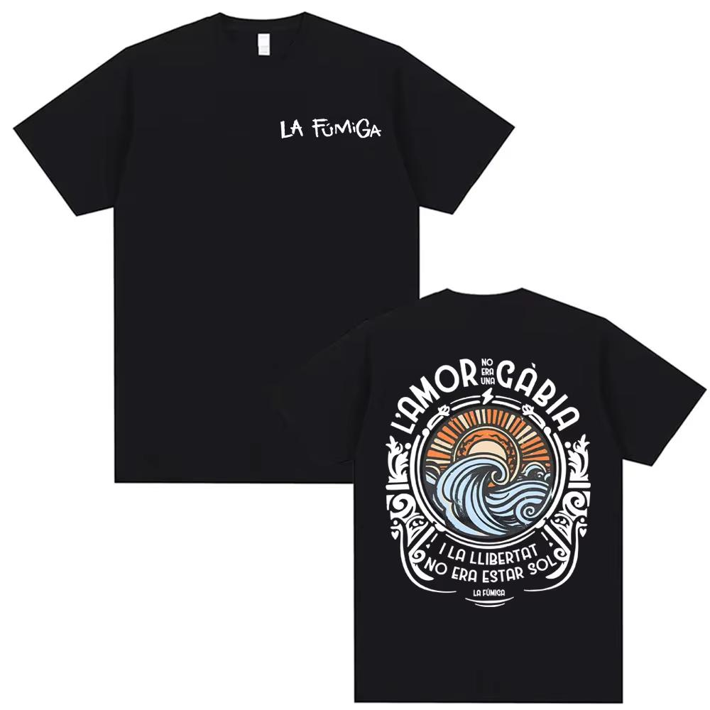 Band La Fumiga Llibertat Album Tour Graphic Cotton Tshirt Unisex Fashion Hip Hop Oversized Casual Retro Short Sleeve T Shirt
