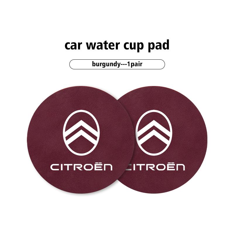2pcs Car Coaster Anti-slip Mat Sheepskin Water Cup Holder Pad For Citroen C5 C1 C2 C6 C4L DS3 DS4 DS5 C-Elysee Grand Berlingo