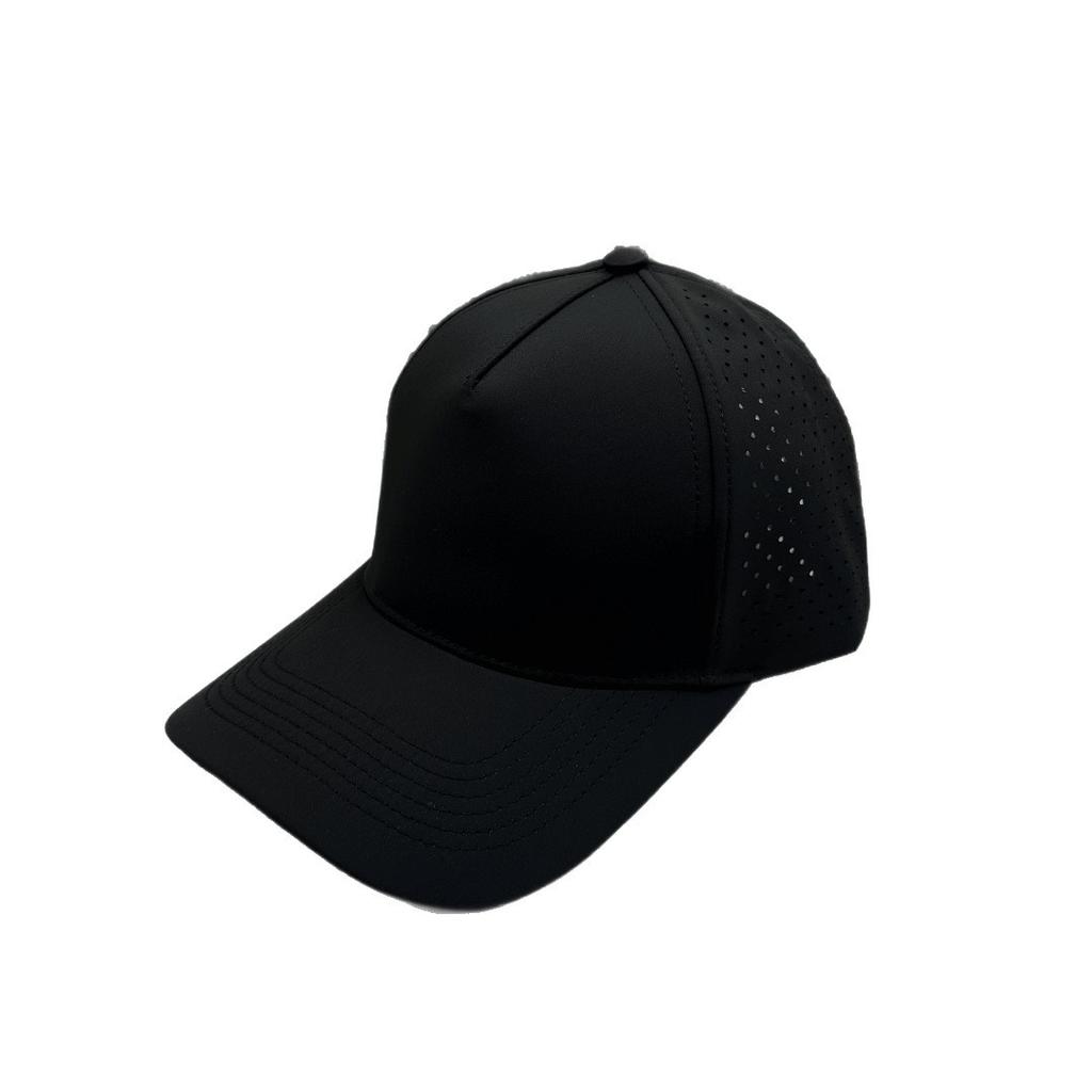 European and American popular quick-drying baseball cap laser punching five-piece mesh cap men's and women's printed LOGO embroidered cap