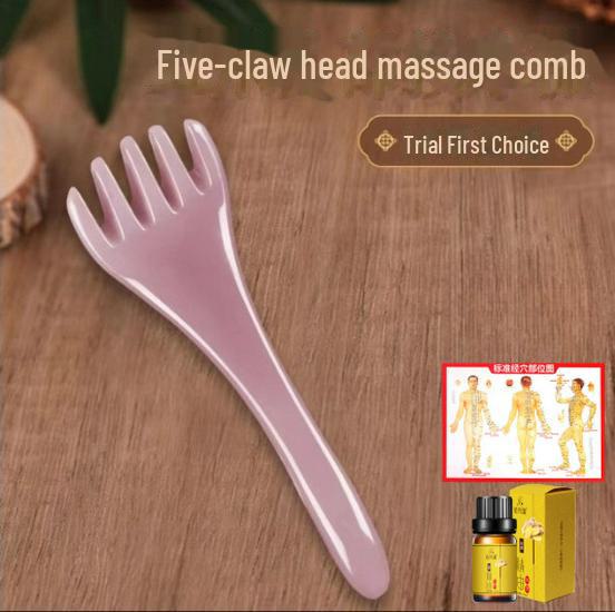 Массажер для кожи головы с пятью лапками: Акупрессурная расческа для релаксации и декомпрессии