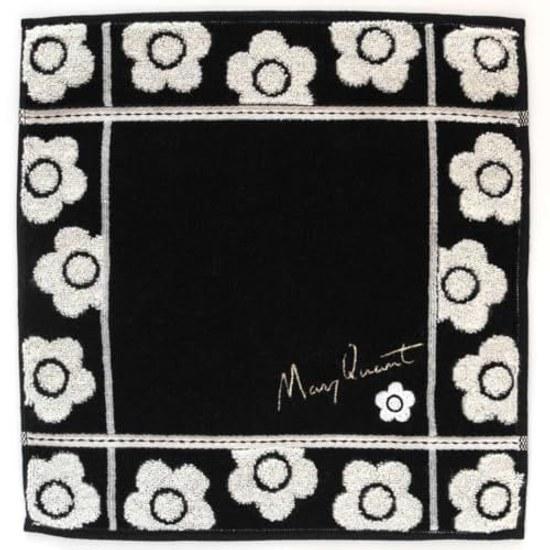 MARY QUANT Towel Handkerchief (Black Approximately 25cm) Checkered Pattern Ladies Hand
