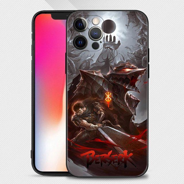 Чехол для телефона для Iphone 14 13 12 11 Pro Max Xs Max Xr X 7 8 Plus 12 Mini 6s, силиконовый чехол Black Shell Berserk Guts Anime