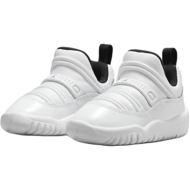 Jordan Air Jordan 11 Retro Leather, Textile Slip Resistant Abrasion Resistant Low top Toddler Shoes White BQ7102-104
