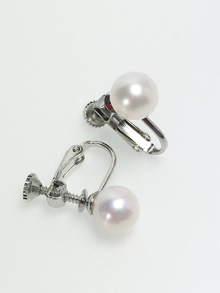 Genuine pearl necklace and earrings set earrings for ceremonial with heart keeper box [Tsuyata Ururu] (or set) occasions, 7.5-8.0mm, [Quality