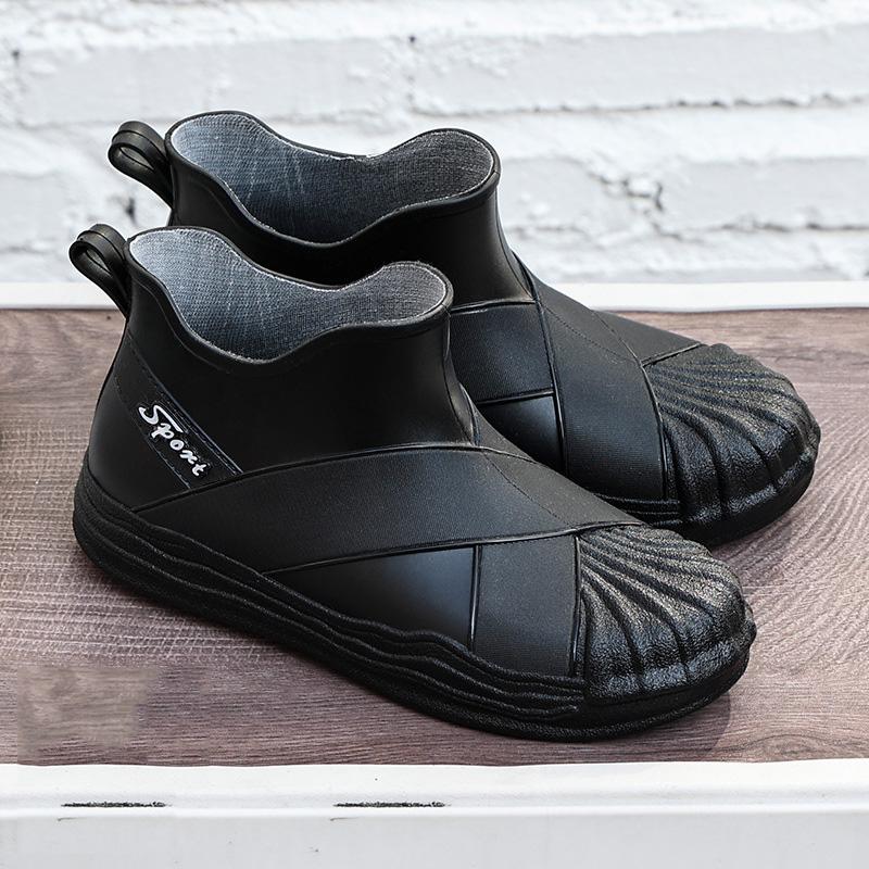 Fashion 2024 New Women's Fashion Outdoor Non-Slip Waterproof Rubber Boots Rain Boots Thick-Soled Rain Boots Women's Pull-On Rain Boots