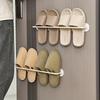 1 Magnetic Space Saving Slippers Rack Suitable for Bedroom Door Living Room Dormitory Iron Wall Mounted Small Shoe Storage Organizer White