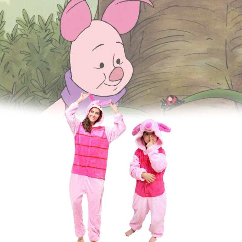 The Piglet Winnie Pooh Characters Unisex Fancy Dress Costume Hoodies Pyjamasaa