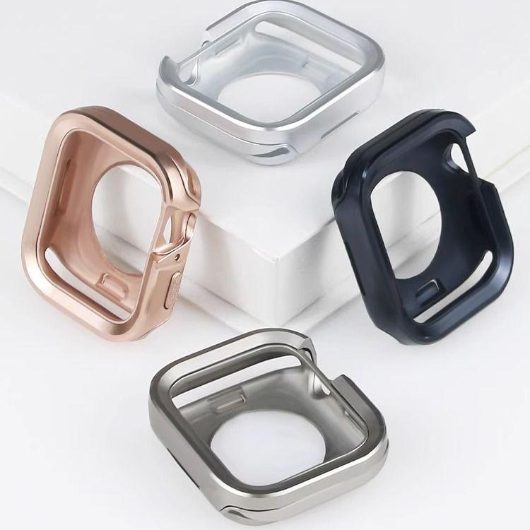 Корпус из алюминиевого сплава для Apple Watch S9 - ультратонкий металлический силиконовый внутренний противоударный чехол для iWatch9/8/7/6/5/4/3/2/1/se/ultra/ultra2 49 мм 45 мм 44 мм
