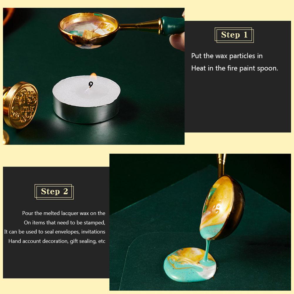 Набор печатей из сургуча Печать/Головки для печати/Восковые бусины Набор для сургучной печати Съемная ручка/Ложка/Круглый воск для подарочной упаковки