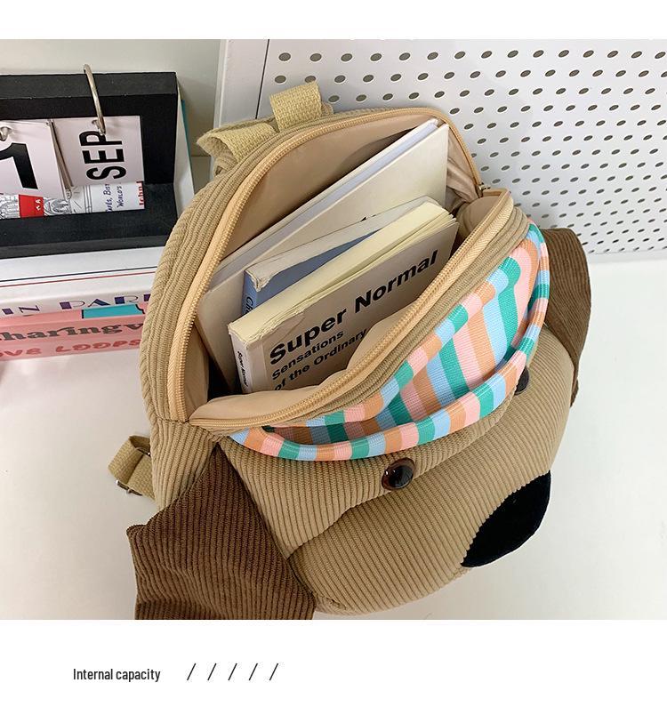 Adorable Puppy Kids' Travel Backpack: Large Capacity, Double Shoulder, Cartoon Birthday Gift