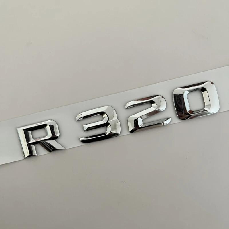 2015 Sharp Font Chrome Silver Letters R320 R400 4Matic Top ABS Emblem for Benz R Class Car Trunk Nameplate Logo Sticke
