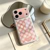 Розовый клетчатый подходит для 17pro нишевый iPhone17Pro премиальное ощущение 15 чехол для мобильного телефона Apple 17 защитный чехол нишевый
