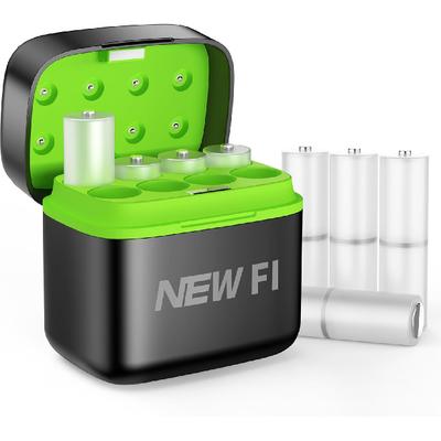 Портативное 8-слотное зарядное устройство для батарей AA/AAA с входом USB-C - Компактное дорожное зарядное устройство для перезаряжаемых батарей AA/AAA, Быстрая зарядка в автомобиле/дома,