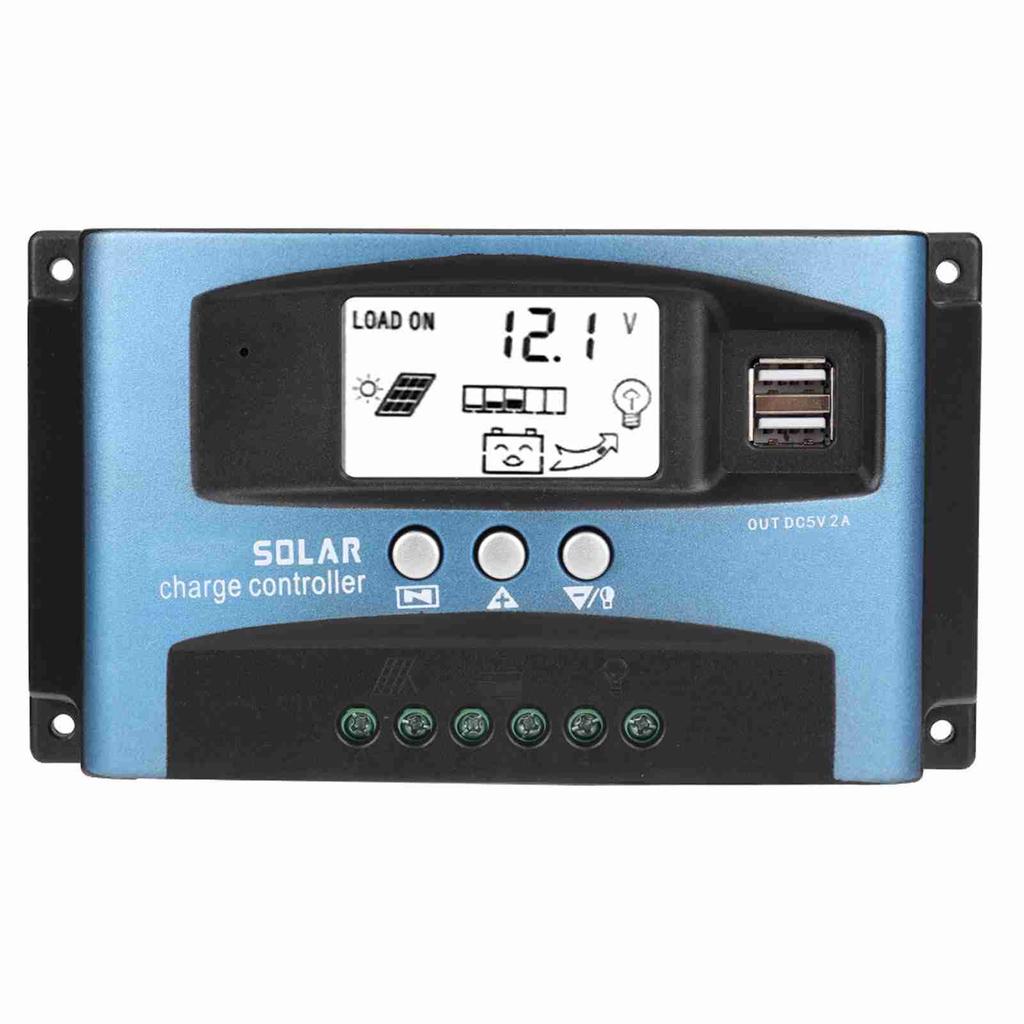 MPPT 50A Солнечный контроллер заряда Двойной USB ЖК-дисплей 12В 24В