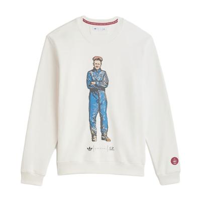 Adidas Оригиналы X CP. Сотрудничество компании FW24 Модная печатная толстовка с длинным рукавом Унисекс толстовка Белая JH1463