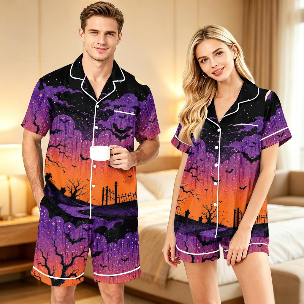 Парный пижамный комплект на Хэллоуин, Мягкая удобная matching пижама для нее и для него
