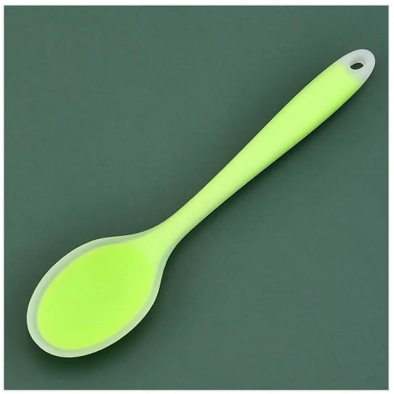 Colorful Silicone Spoon Heat Resistant Non-stick Rice Spoons Kitchenware Tableware Learning Spoon Cooking Kitchen Tool Tableware