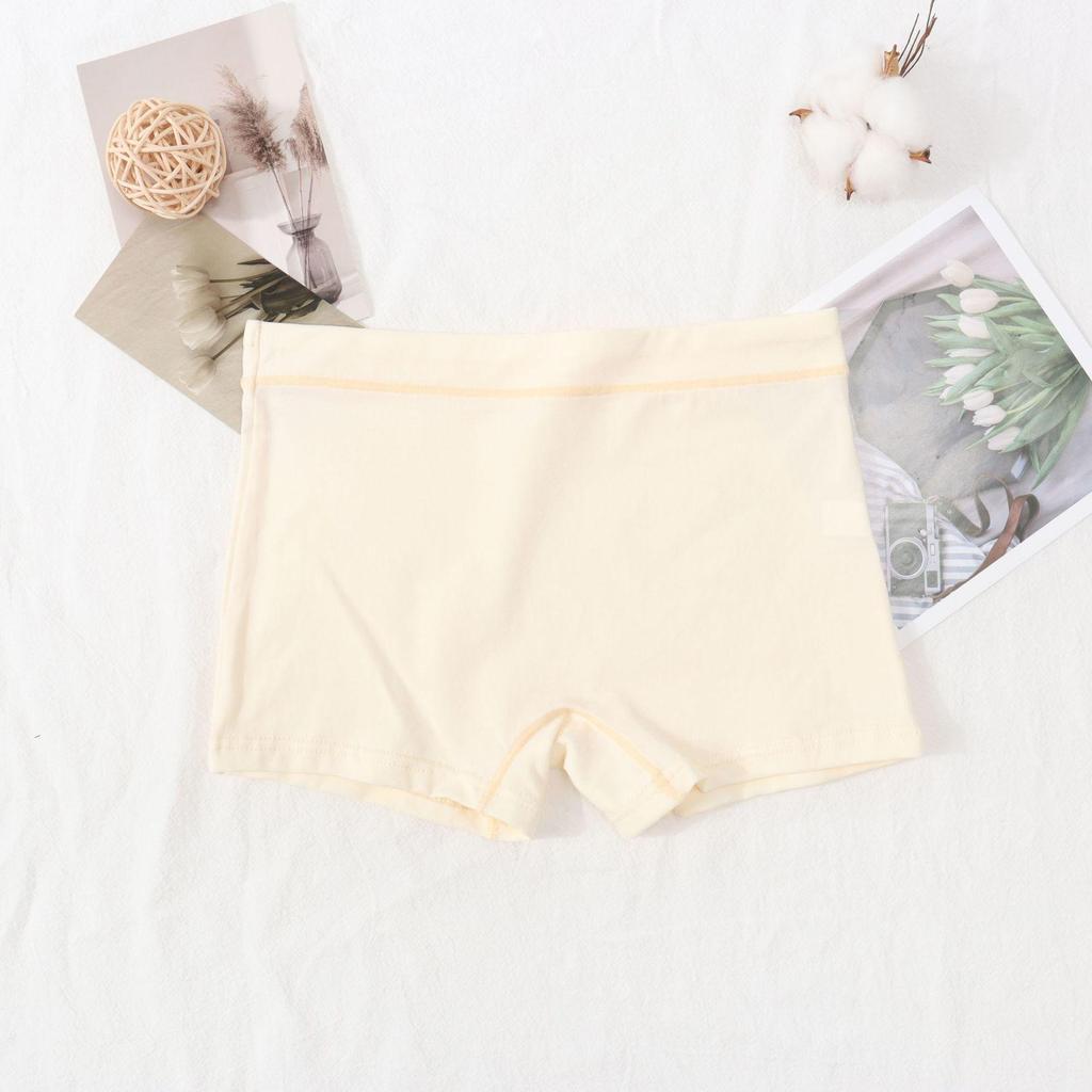 Candy Color Mid-Waist Cotton Boxer Briefs - Women's Solid Underwear