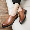 Мужские дышащие кожаные слипоны в стиле business casual, британский стиль