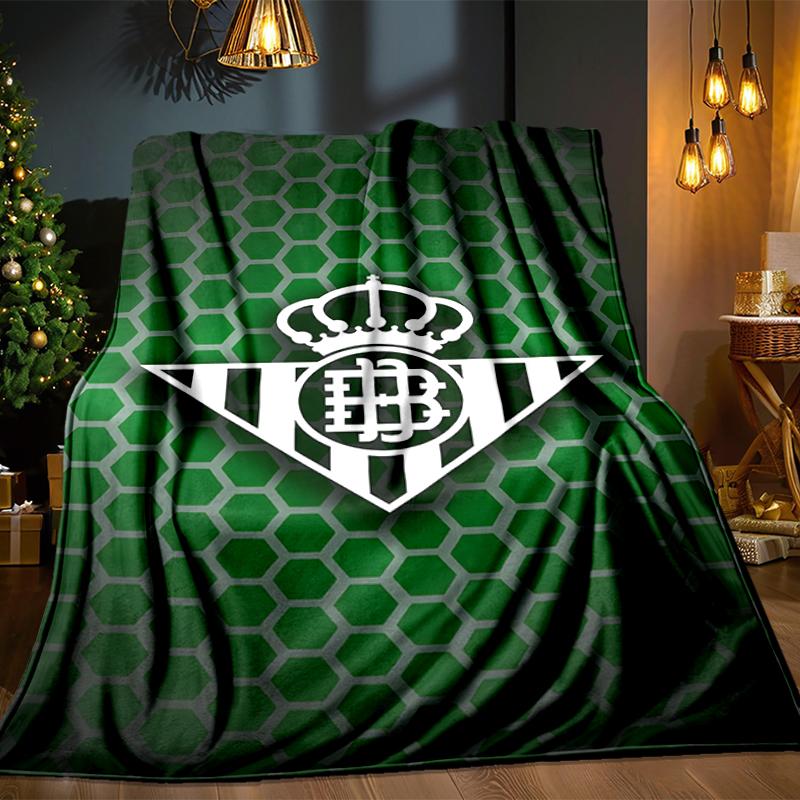 Football Betis Crest Design Blanket Lightweight Ideal Bedding Blanket Perfect for Travel, Camping, Living Rooms, Offices, Sofas, Fan Christmas gift