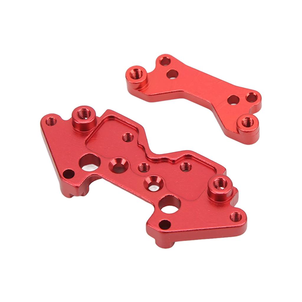 Front Rear Shock Absorber Plates Aluminum Alloy Front Rear Shock Towers for HBX 1 18 18859E 18858E 18857E SUVRed