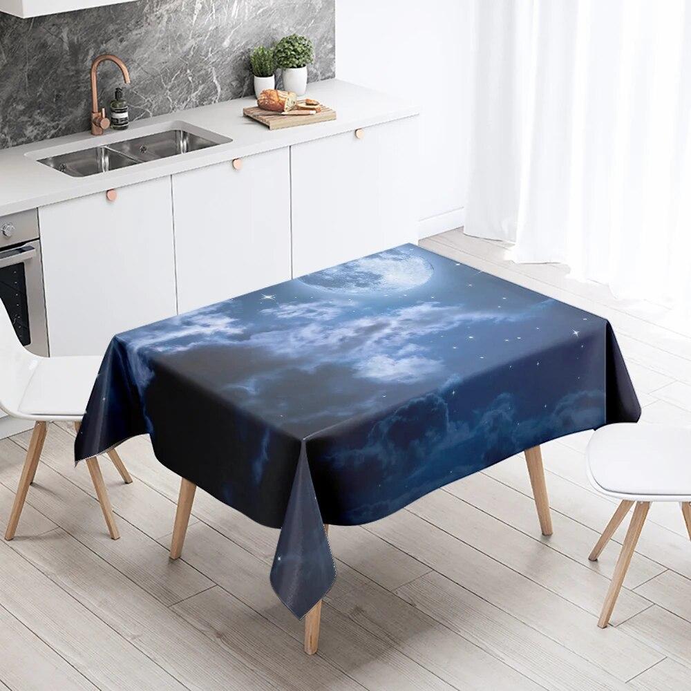 Скатерть «Звездное небо», домашний декор, устойчивая к пятнам, водонепроницаемая, украшение для стола, прямоугольная кухонная столешница для камина