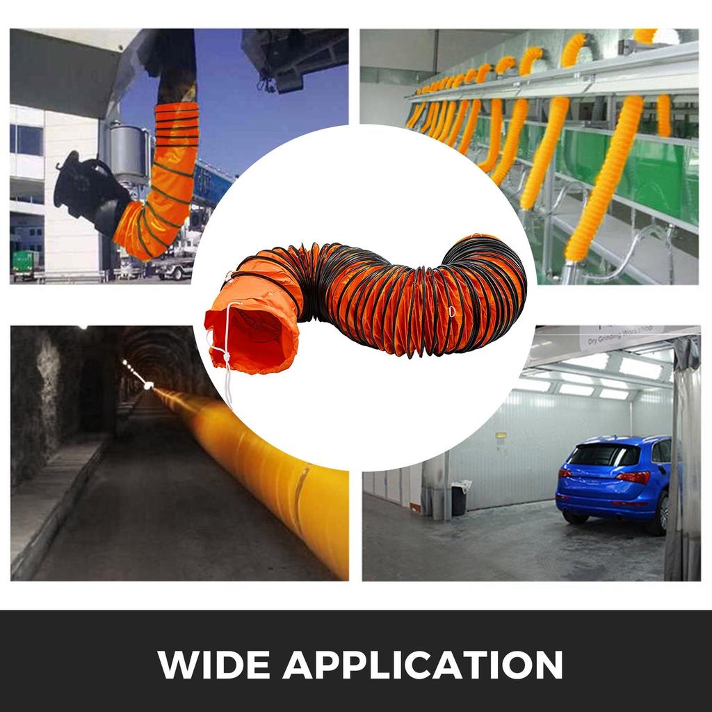 7.6 M/25 Ft Pvc Flexible Duct Hosing For 250 Mm/10" Diameter Exhaust Fan