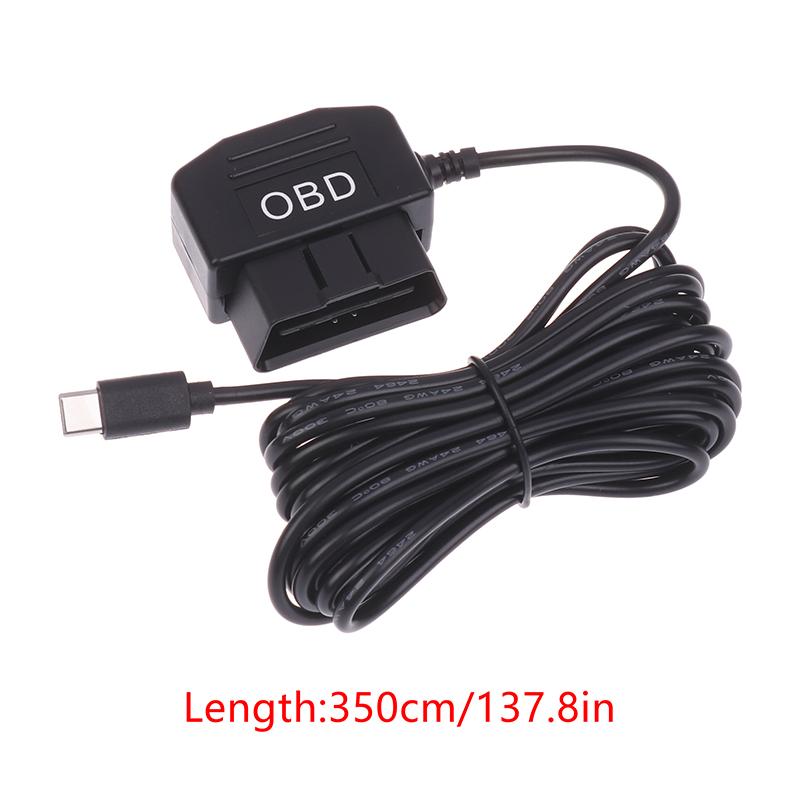 Зарядный кабель питания OBD на Type-C для видеорегистратора, автомобильного DVR, 24-часовой парковки, автомобильные аксессуары, защита аккумулятора