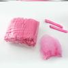 White Disposable Bouffant Cap - Non-Woven Hair Net Hat for Work or Bath, Black Thick Short Hair Coverage