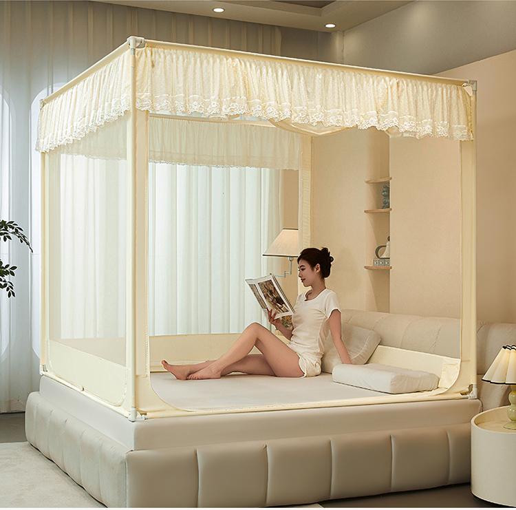 Advanced feeling, zipper encryption, enlarged seat, anti fall, three door baby mosquito net - elegant