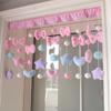 Милые сердечки со звездами и бантами, занавески на дверь, короткие романтические занавески, перегородка для комнаты для девочек, занавески с кисточками и милыми бусинами, оконный ламбрекен