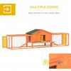 Wooden Rabbit Hutch With Run Tray Ramps Asphalt Roof 309 X 70 X 87cm Orange