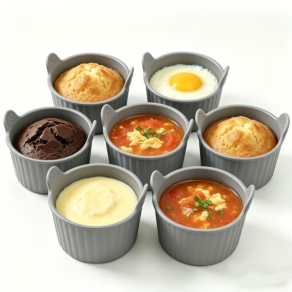 6Pcs Easy Release Silicone Cake Mold Silicone Muffin Silicone Mould for Air Fryer Ovens